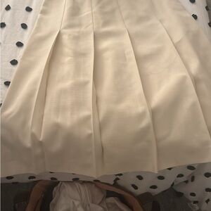 Redlan Vintage Elegant Cream Pleated Skirt